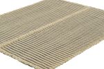 Contemporary Square Kilim in Gray and Beige Textural Stripes | Area Rug in Rugs by Rug and Kilim. Item made of wool