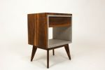 The Yin Yang | Nightstand in Storage by Curly Woods. Item made of oak wood with concrete works with mid century modern & modern style