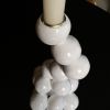 Arty White Candleholder "Pearls" for 1 Candle Sphere | Candle Holder in Decorative Objects by IRENA TONE. Item in minimalism or eclectic & maximalism style