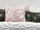 Pink Leaf Cushion Cover, made to order | Pillows by Tribe & Temple. Item made of fabric with fiber