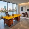 Bespoke Live Edge Ming Single Slab Executive Desk & Table 8 | Conference Table in Tables by Dynasty Artisan. Item made of wood works with minimalism & contemporary style