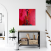 Silent Figure — Alienation Series | Paintings by Gela Mikava. Item made of linen works with minimalism & contemporary style