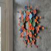 Colorful Garden Wall Art – Outdoor Metal Wall Sculpture | Wall Hangings by Sarmal Design. Item made of metal compatible with mid century modern and contemporary style