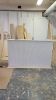 Fluted Front Square Reception Desk | Tables by Son-ya Luch (Owner) SP Fabrication and Design | New York in New York. Item composed of oak wood in boho or country & farmhouse style