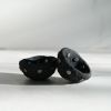 Small Treasure Bowl in Black Concrete with Silver Rivets | Decorative Bowl in Decorative Objects by Carolyn Powers Designs. Item made of brass with concrete works with minimalism & contemporary style