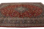 Semi Antique Red 10' x 14' 5" Traditional Kashan Persian Rug | Area Rug in Rugs by Magic Rugs. Item composed of wool