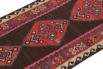 Vintage Northwest Persian Kilim in Brown with Red Medallions | Area Rug in Rugs by Rug and Kilim