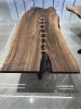 Live Edge Ancient Walnut Custom Dining Table | Tables by Tinella Collection. Item composed of walnut and synthetic in contemporary or country & farmhouse style