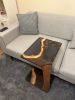 Epoxy Resin C Shape Coffee Table For Couch - Sofa Coffee Tab | Tables by Tinella Collection. Item composed of wood and synthetic in minimalism or contemporary style