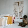 Natural Linen Rainbow Wall Art | Macrame Wall Hanging in Wall Hangings by Ranran Studio by Belen Senra | Byron Bay Australia in Byron Bay. Item made of fiber works with contemporary style