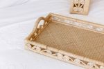 Ivy Rattan Tray | Serving Tray in Serveware by Hastshilp. Item made of wood