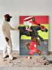 No Face No Race | Oil And Acrylic Painting in Paintings by Hokett. Item made of leather works with art deco style