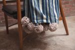 indigo stripe pom pom throw/oatmeal | Apparel in Apparel & Accessories by Charlie Sprout. Item made of fabric