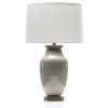 Lagom Porcelain Lamp in Oyster Gray Crackle | Table Lamp in Lamps by Lawrence & Scott | Lawrence & Scott in Seattle. Item composed of wood & stoneware