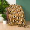 Nazar Eye Throw Blanket | Linens & Bedding by Superstitchous. Item made of fiber works with minimalism & contemporary style