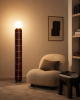 Handcrafted Ceramic Floor Lamp with Linen Candle Shade | Lamps by SVITANOK by Artem Zakharchenko. Item made of linen with ceramic works with minimalism & contemporary style