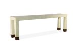 Dino Linen Modern Console with Bronze Sabots from Costantini | Console Table in Tables by Costantini Design. Item made of wood with linen