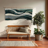 Woven Wall tapestry "“Emerald Flow” | Wall Hangings by Tissage Sauvage. Item made of wood with cotton works with boho & country & farmhouse style