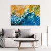 Evening Ocean (SOLD) | Oil And Acrylic Painting in Paintings by Alessia Lu. Item made of canvas works with contemporary & coastal style