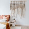 Natural Linen and Bamboo Fringes Fiber Art | Tapestry in Wall Hangings by Ranran Studio by Belen Senra. Item composed of bamboo and cotton