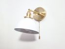 Pull Chain Directional, Wall Brass Sconce, Coastal Light | Sconces by Retro Steam Works. Item made of brass works with modern style
