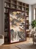 Hand-Painted Silk Dragon & Tiger Gongbi Scroll Landscape Art | Oil And Acrylic Painting in Paintings by Dynasty Artisan. Item made of wood & fabric compatible with contemporary and eclectic & maximalism style