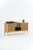 TONN large record player stand, vinyl record storage, oak | Media Console in Storage by Mo Woodwork | Stalowa Wola in Stalowa Wola. Item composed of oak wood in minimalism or mid century modern style