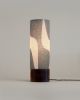 Modern Retro Table Lamp | Lamps by La Loupe. Item made of walnut with linen works with mid century modern & japandi style