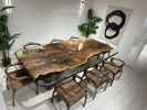 Custom Epoxy Table - Black Walnut Resin Table - Clear Table | Dining Table in Tables by Tinella Collection. Item composed of wood in contemporary or country & farmhouse style