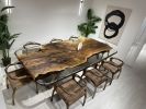 Custom Epoxy Table - Black Walnut Resin Table - Clear Table | Dining Table in Tables by Tinella Wood. Item composed of wood in contemporary or country & farmhouse style