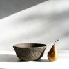 Fluted Centerpiece Bowl in Earthen Brown Concrete | Decorative Bowl in Decorative Objects by Carolyn Powers Designs. Item composed of concrete in minimalism or contemporary style
