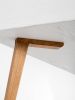 HEIM - White wooden desk with solid oak drawers, mid century | Tables by Mo Woodwork. Item made of oak wood
