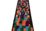 Vintage Moroccan Runner with Polychromatic Geometric Pattern | Area Rug in Rugs by Rug and Kilim