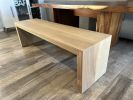 21st Century Minimalist White Oak Dining Entry Seating Bench | Benches & Ottomans by Walker Design Studios. Item made of oak wood works with minimalism & contemporary style