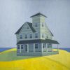 'Lone Green House' and 'House Green White' original oil paintings by Scott Redden | Paintings by Scott Redden
