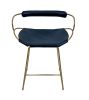 ¨Hug¨Kitchen Bar Stool w/backrest Brass Steel &Natual Leath | Chairs by Jover + Valls. Item composed of steel and leather