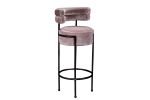 Modern Upholstered Round Bar Stool in COM and Metal | Chairs by Costantini Design. Item made of fabric with metal works with contemporary & modern style