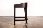 Exotic Wood Counter Stool in Leather by Costantini | Chairs by Costantini Designñ. Item composed of wood