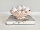 Soft Pink Scalloped Bowl Paper Mache Material | Decorative Bowl in Decorative Objects by TM Olson Collection. Item composed of paper in country & farmhouse or eclectic & maximalism style