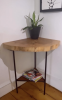 Live Edge Slab Corner Side End Table | Side Table in Tables by Basemeant WRX. Item made of maple wood with steel works with boho & country & farmhouse style