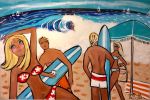 Original Painting “Surfing USA” | Oil And Acrylic Painting in Paintings by Robin Hiers. Item made of canvas