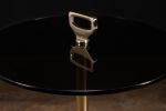 Bellance Occasional Cigarette Table in Cast Bronze and Glass | Side Table in Tables by Costantini Design. Item composed of bronze and glass