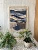Modern Handwoven Wall Hanging for Boho Home "Earth & Sea" | Wall Hangings by Tissage Sauvage. Item composed of wood & cotton compatible with boho and country & farmhouse style