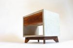 Straight Dwarf | Nightstand in Storage by Curly Woods. Item made of oak wood with concrete works with mid century modern & industrial style