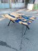 Blue Epoxy Table, Epoxy Olive Table, Olive Table | Dining Table in Tables by Brave Wood