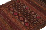 Vintage Baluch Tribal Kilim in Brown, Red & Orange Patterns | Area Rug in Rugs by Rug and Kilim