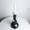 Cumulus Candle Holder — Yakisugi Wood & Marble | Decorative Objects by Gabor Gobi. Item composed of wood and marble