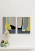 Little Things Diptych | Oil And Acrylic Painting in Paintings by Kim Painter Art. Item made of canvas works with minimalism & contemporary style