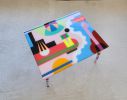 Modern Resin Side Table – Abstract Colorful Wood End Table | Coffee Table in Tables by Epoxy Coffee Table Shop. Item made of wood
