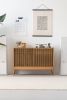 TONN Record Player Stand - Solid Oak Wood | Media Console in Storage by Mo Woodwork. Item composed of oak wood in minimalism or mid century modern style